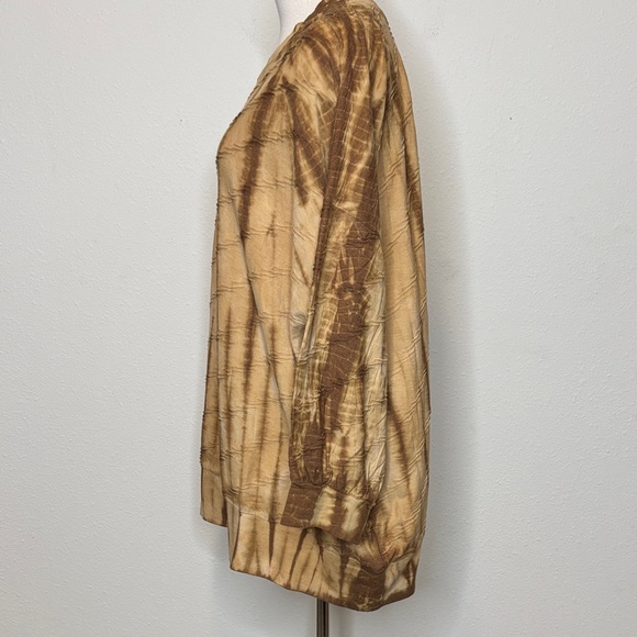 Terra & Sky size 3X Tan Tie-Dye Blouse - Picture 5 of 9